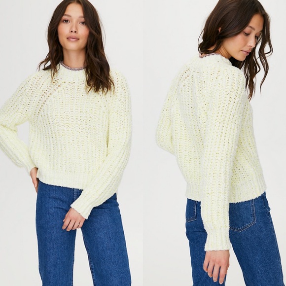 Wilfred Sweaters - Aritzia Wilfred Confetti Sweater neon yellow S NWT